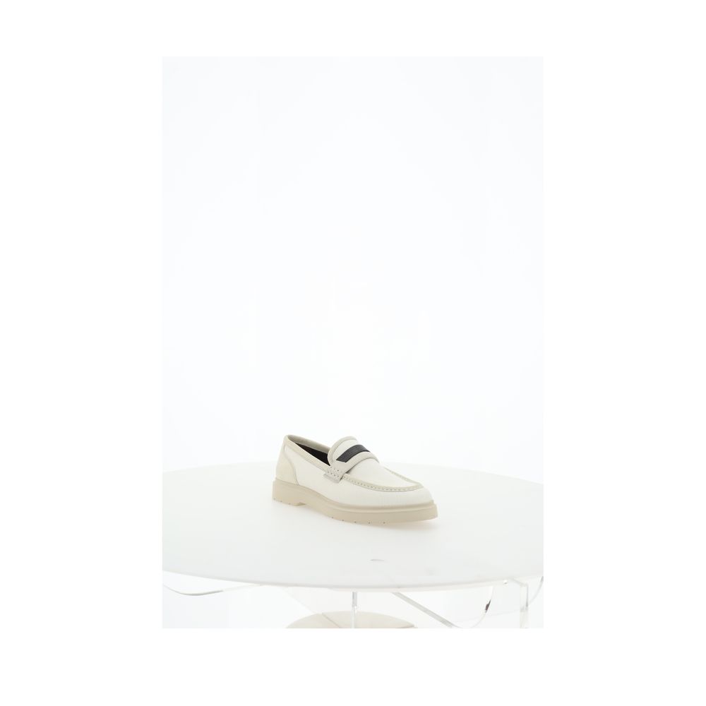 Brunello Cucinelli Beige Loafers Shoes Brunello Cucinelli