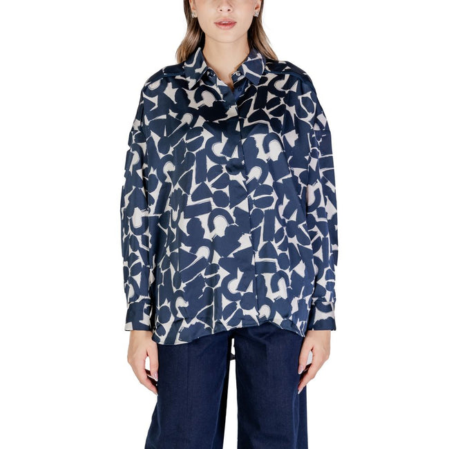 ICHI Blue Polyester Shirt ICHI