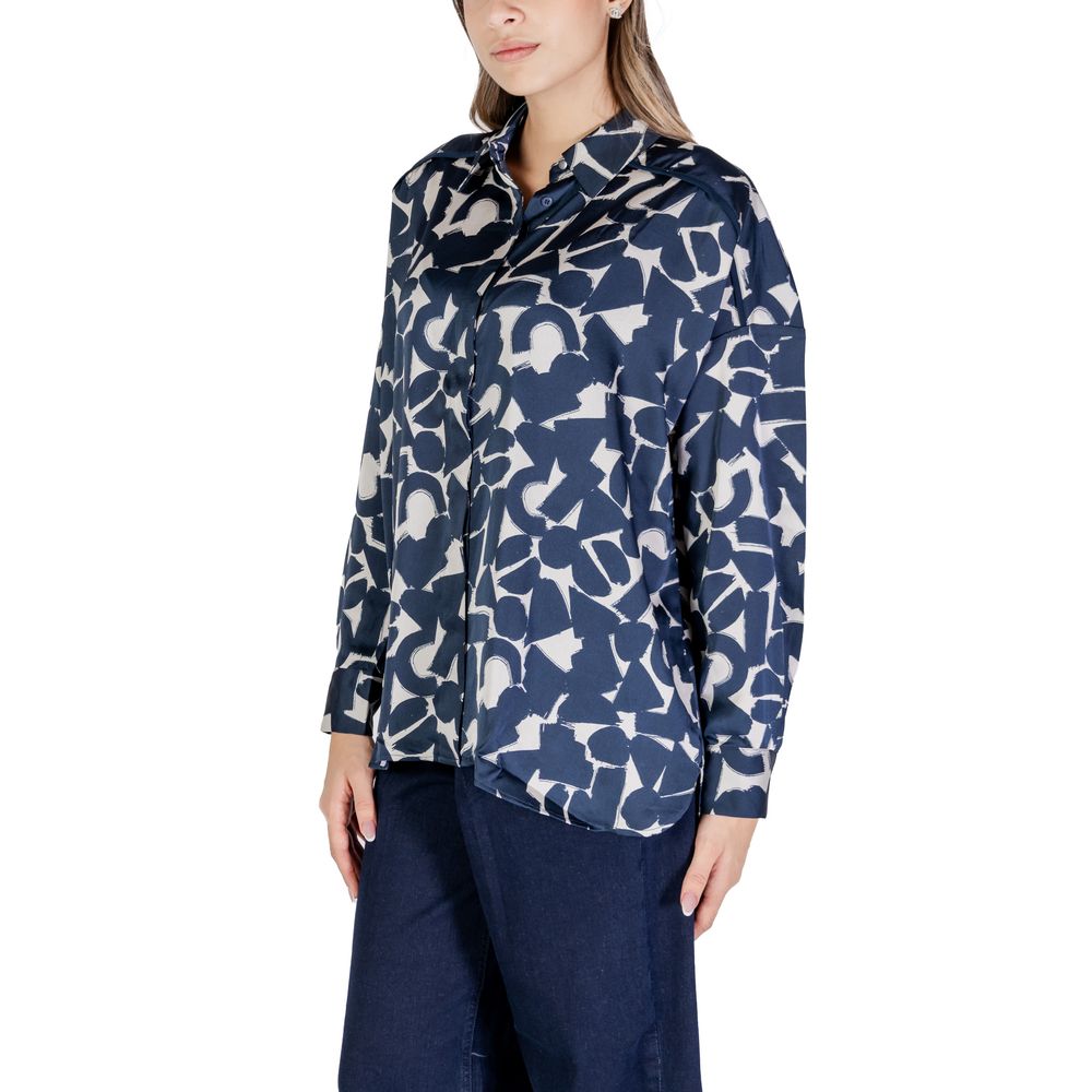 ICHI Blue Polyester Shirt ICHI