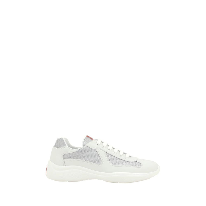 Prada White Calf Leather Bos Taurus Low Top Sneakers Prada