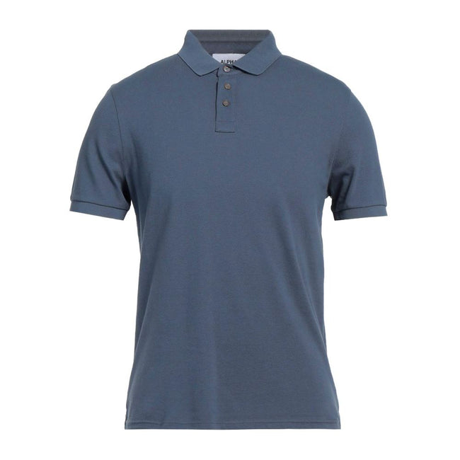 Alpha Studio Blue Cotton Polo Shirt Alpha Studio