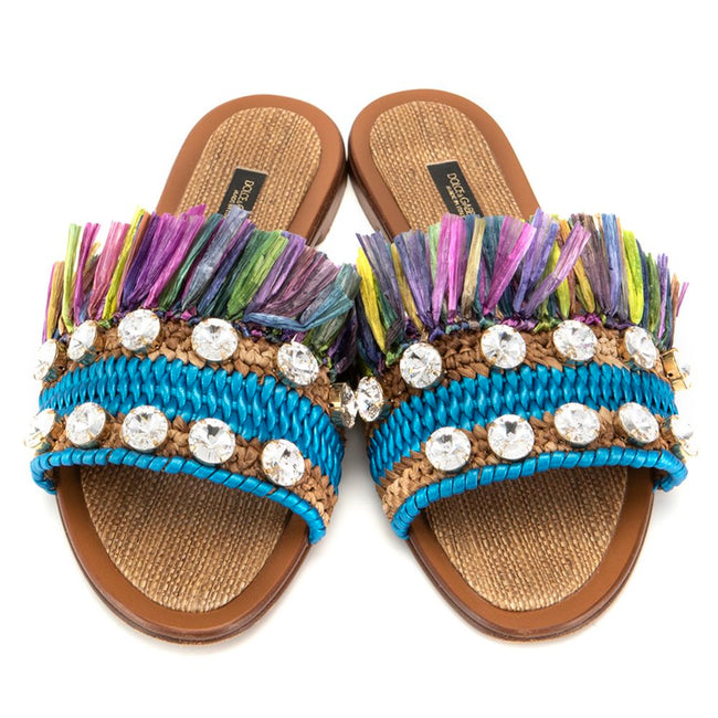 Dolce & Gabbana Multicolor Lambskin Women Sandal Dolce & Gabbana