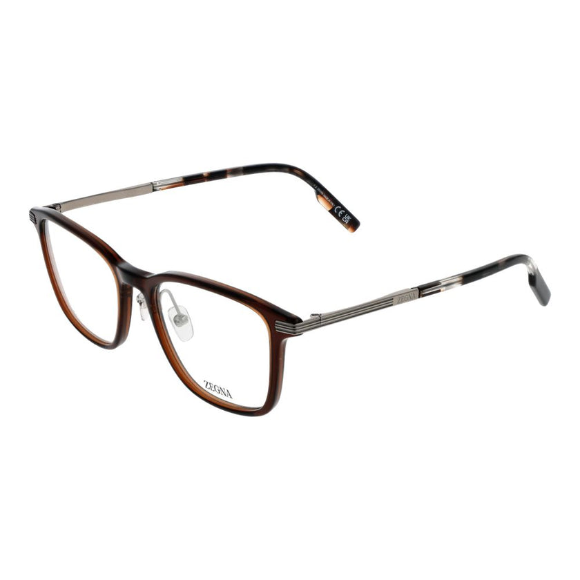 Ermenegildo Zegna Brown Plastic & Titanium Glasses (Frames) Ermenegildo Zegna