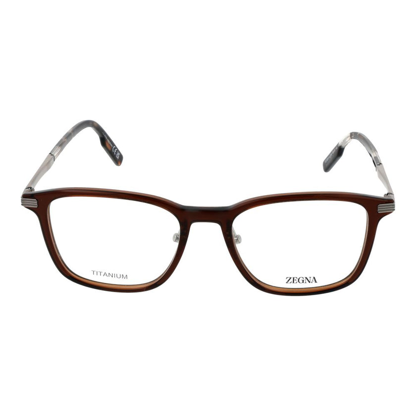 Ermenegildo Zegna Brown Plastic & Titanium Glasses (Frames) Ermenegildo Zegna