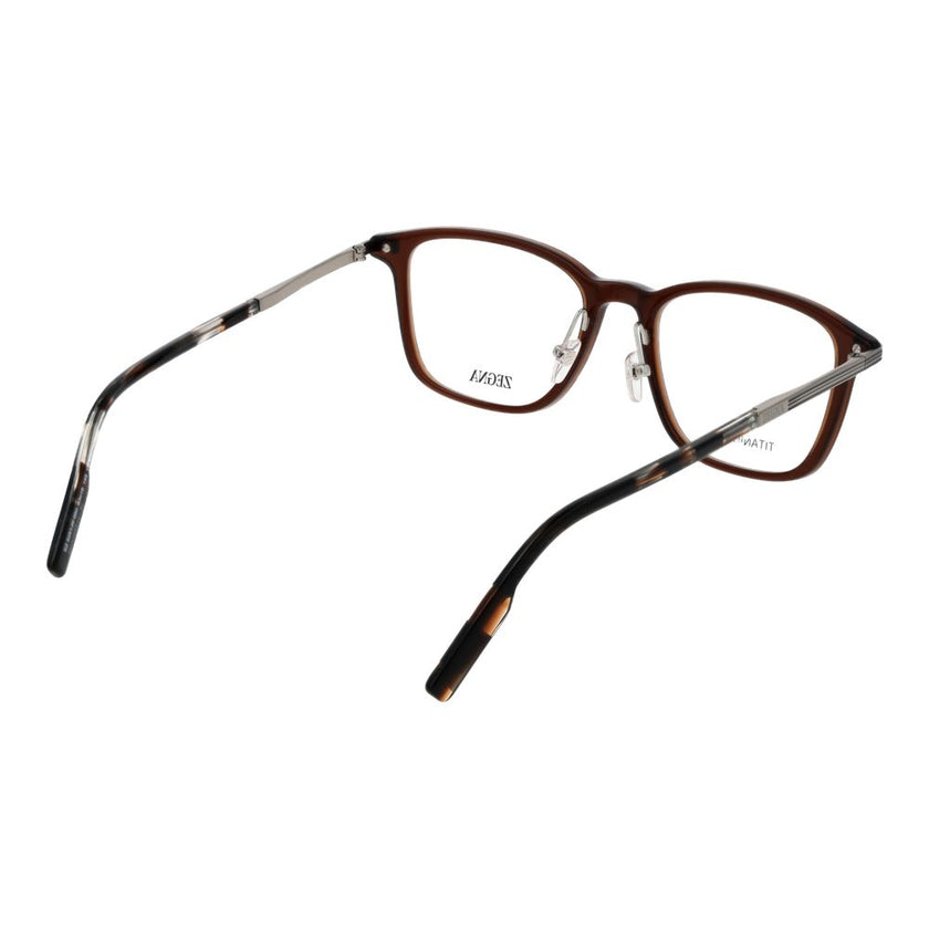 Ermenegildo Zegna Brown Plastic & Titanium Glasses (Frames) Ermenegildo Zegna