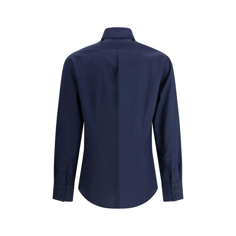 Brunello Cucinelli Blue Cotton Shirt Brunello Cucinelli