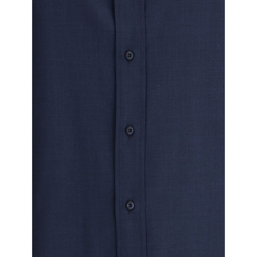 Brunello Cucinelli Blue Cotton Shirt Brunello Cucinelli