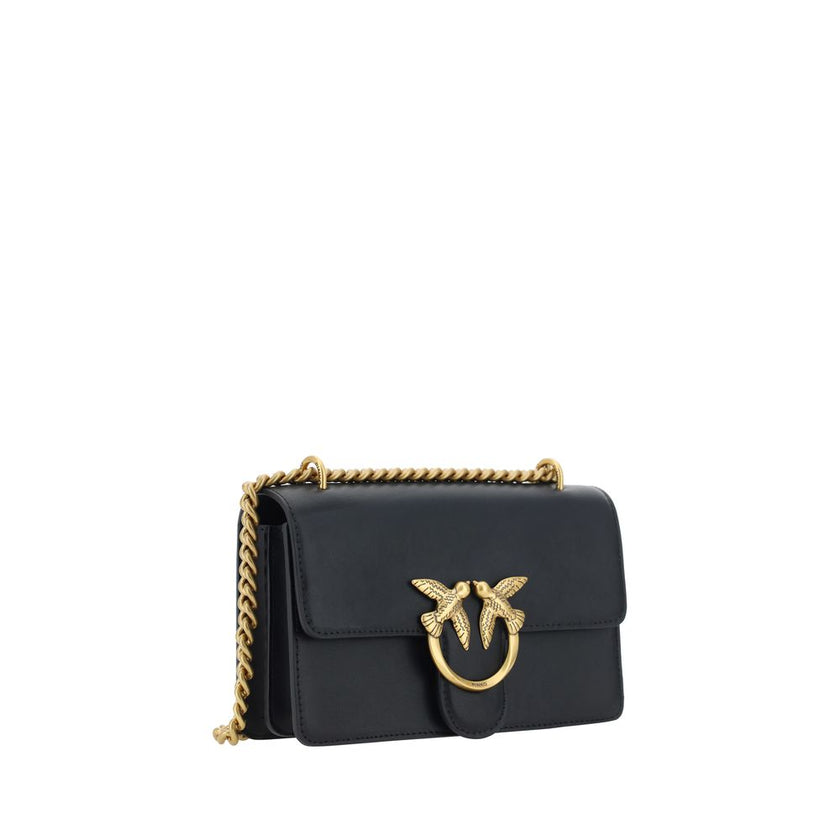 PINKO Black Calf Leather Bos Taurus Shoulder Bag PINKO
