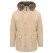 Herno Beige Nylon Men Jacket with Fur-Trimmed Hood Herno