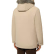 Herno Beige Nylon Men Jacket with Fur-Trimmed Hood Herno