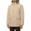 Herno Beige Nylon Men Jacket with Fur-Trimmed Hood Herno