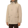 Herno Beige Nylon Men Jacket with Fur-Trimmed Hood Herno