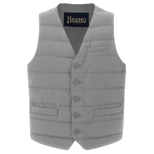 Herno Gray Nylon Men Vest Herno