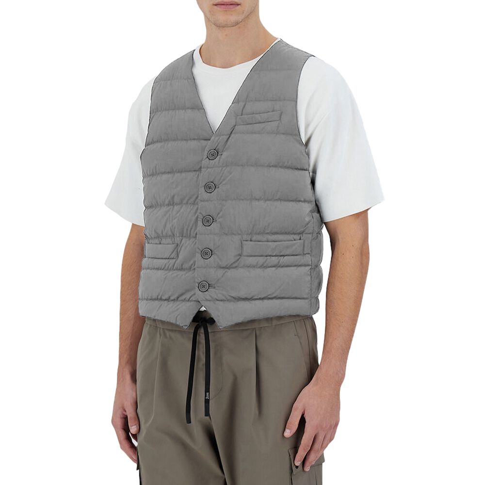 Herno Gray Nylon Men Vest Herno