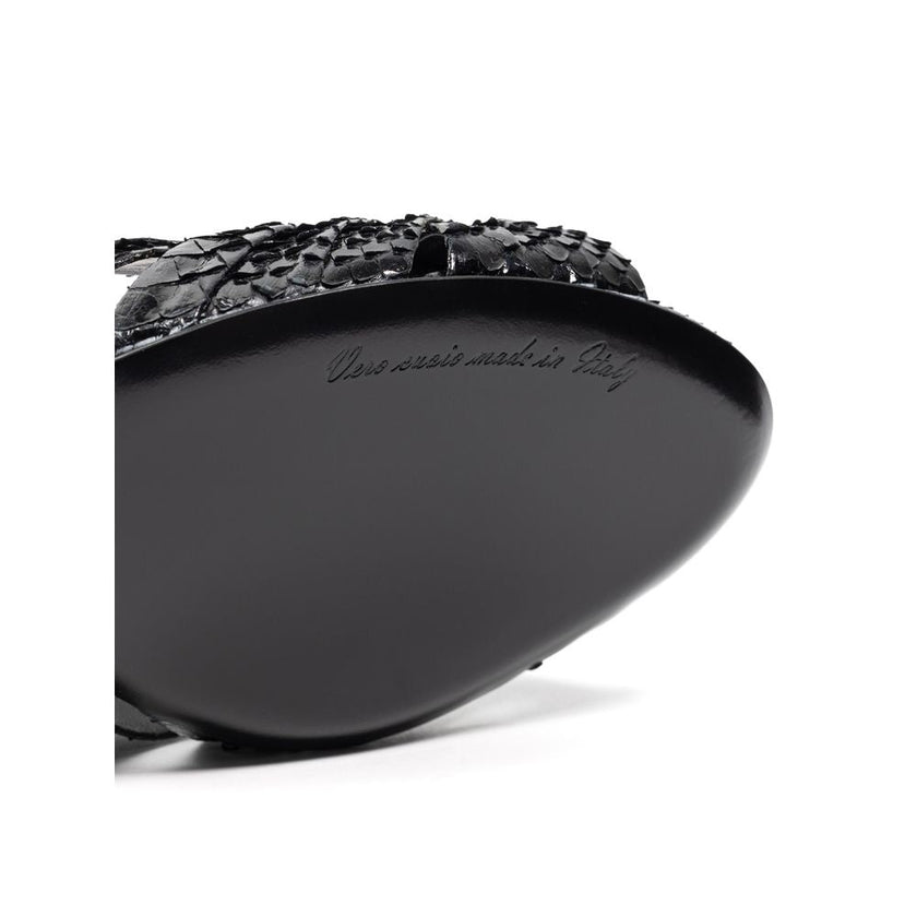 Dolce & Gabbana Black Snake Skin  Platform Sandals Dolce & Gabbana