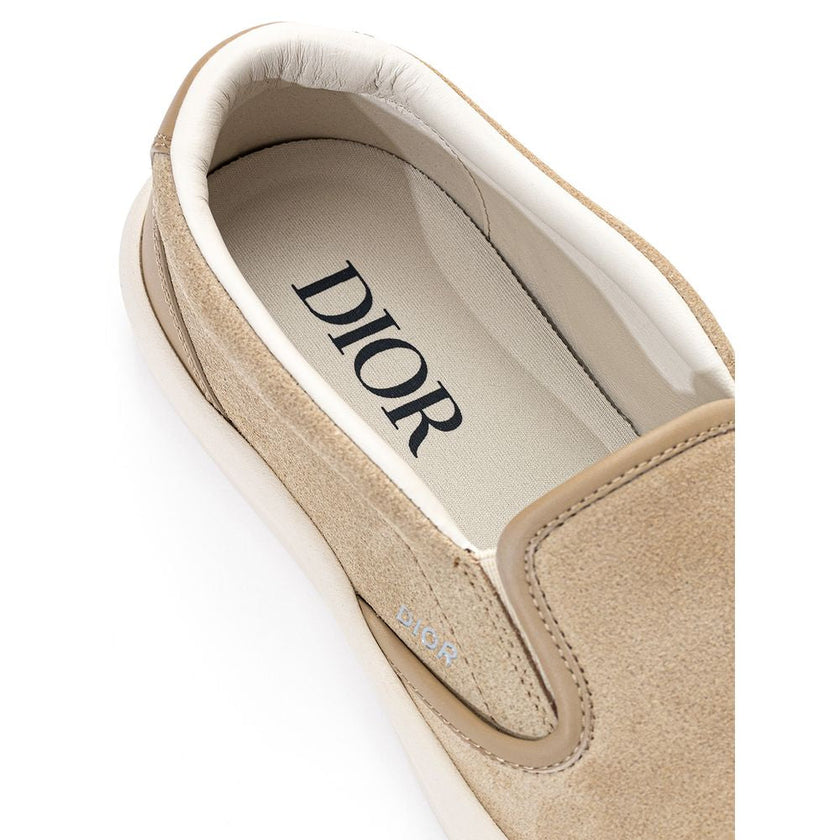 Dior Beige Leather Slip-On Loafers Dior