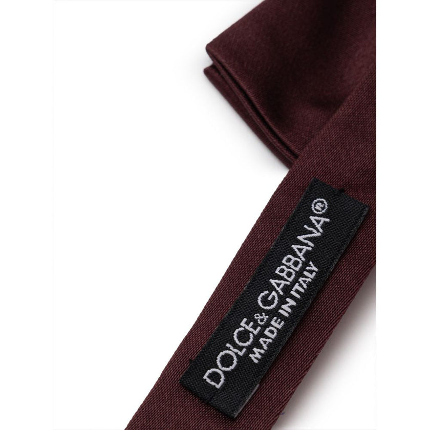 Dolce & Gabbana Burgundy Silk Bowtie Dolce & Gabbana