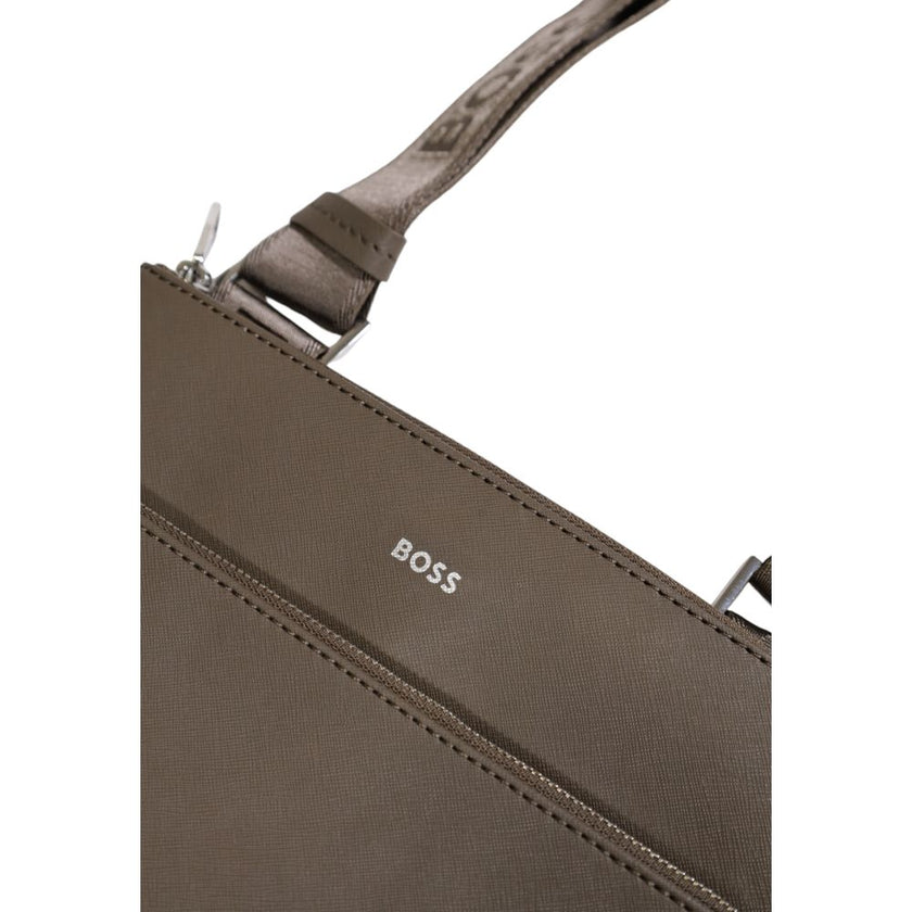 Hugo Boss Green Leather Messenger Bag Hugo Boss