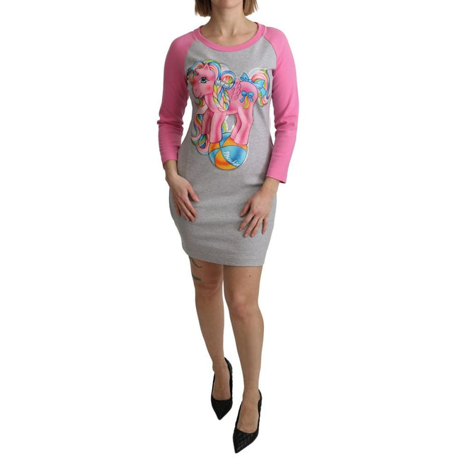 Moschino Gray Cotton Dress Moschino