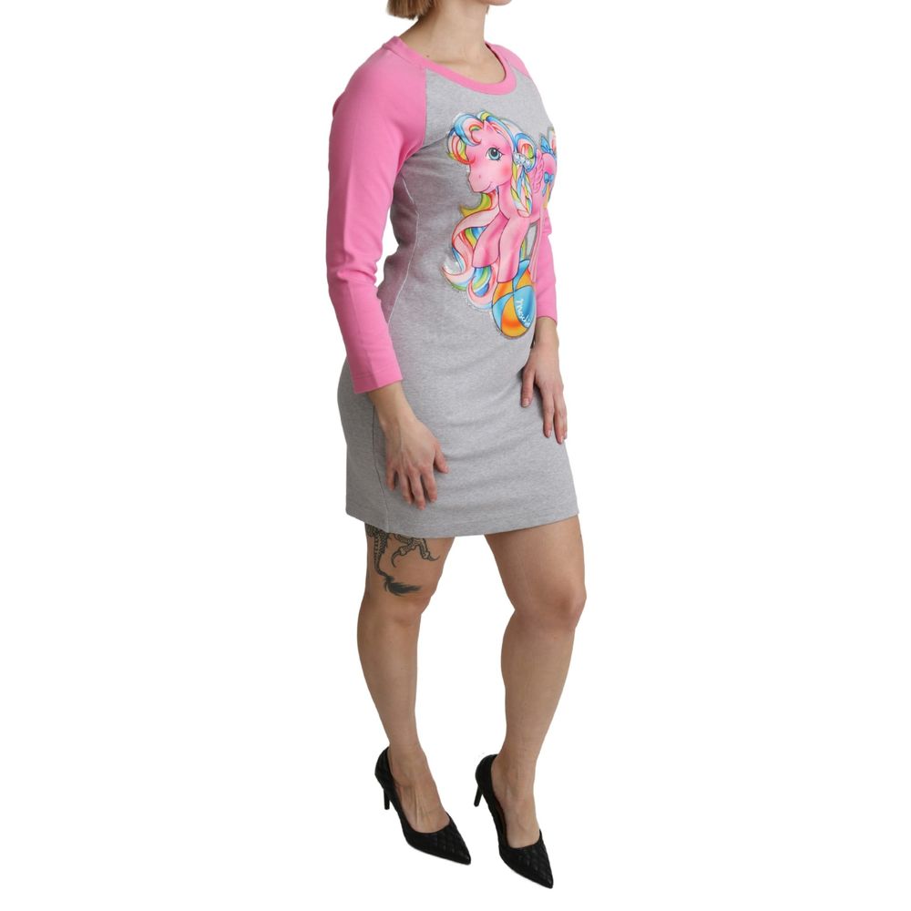 Moschino Gray Cotton Dress Moschino