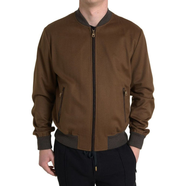 Dolce & Gabbana Brown Cashmere Jackets & Coat Dolce & Gabbana