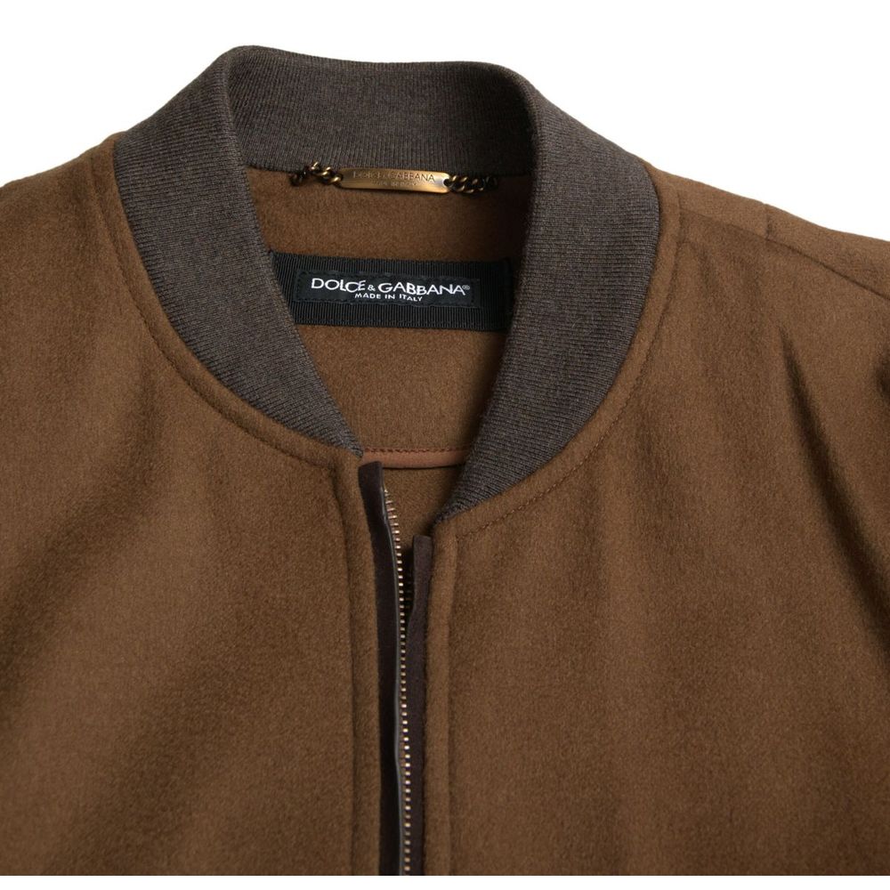 Dolce & Gabbana Brown Cashmere Jackets & Coat Dolce & Gabbana