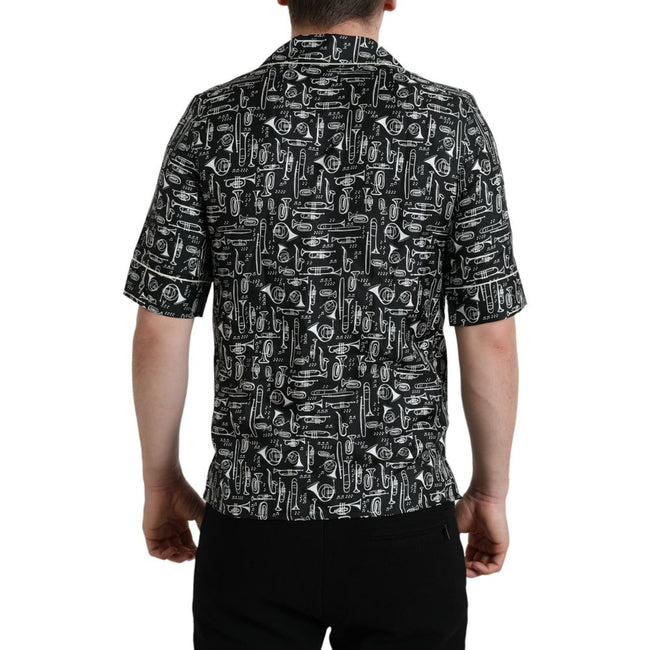 Dolce & Gabbana Black Silk T-Shirt Dolce & Gabbana