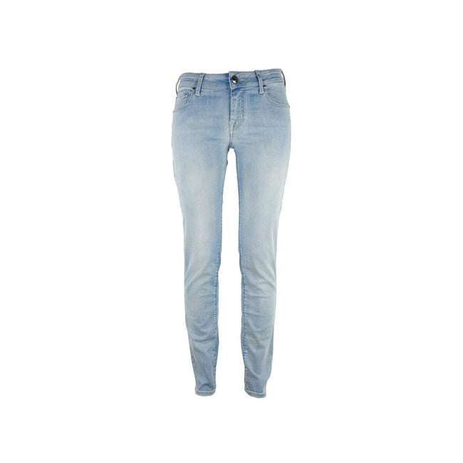 Jacob Cohen Blue Cotton Skinny Pant Jacob Cohen