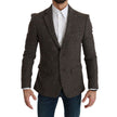 Dolce & Gabbana Brown Virgin Wool Suits & Blazer Dolce & Gabbana