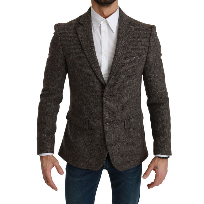Dolce & Gabbana Brown Virgin Wool Suits & Blazer Dolce & Gabbana