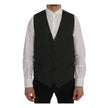 Dolce & Gabbana Gray Wool Waistcoat Dolce & Gabbana