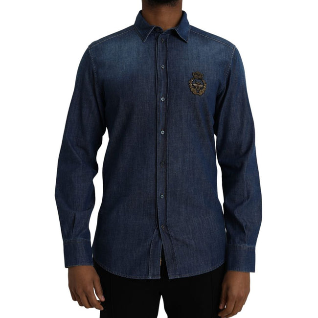 Dolce & Gabbana Blue Cotton Shirt Dolce & Gabbana