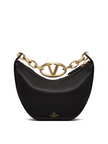 Valentino Garavani Black Leather Mini Hobo Vlogo Shoulder Bag Valentino Garavani