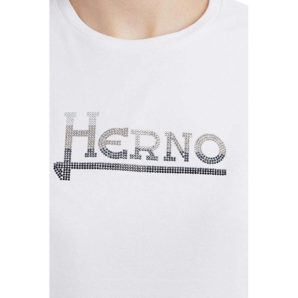Herno White Cotton Women T-Shirt Herno