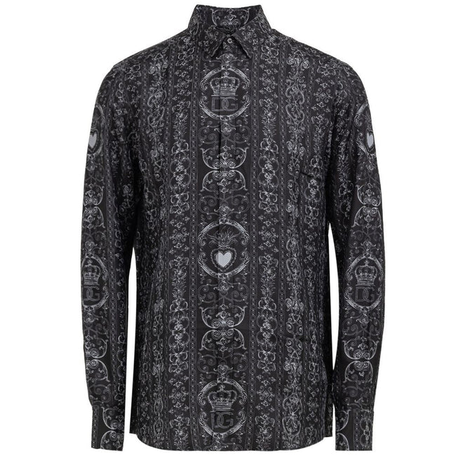 Dolce & Gabbana Gray Silk Shirt Dolce & Gabbana