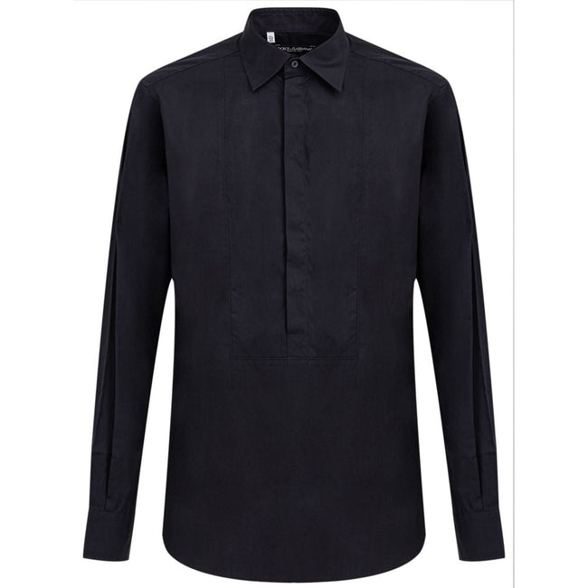 Dolce & Gabbana Navy Blue Cotton Shirt Dolce & Gabbana