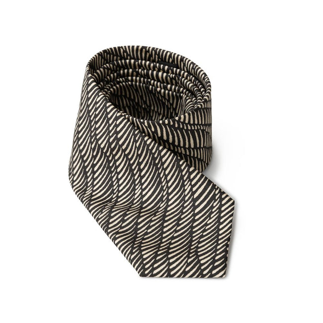 Giorgio Armani Black And White Silk Ty Giorgio Armani