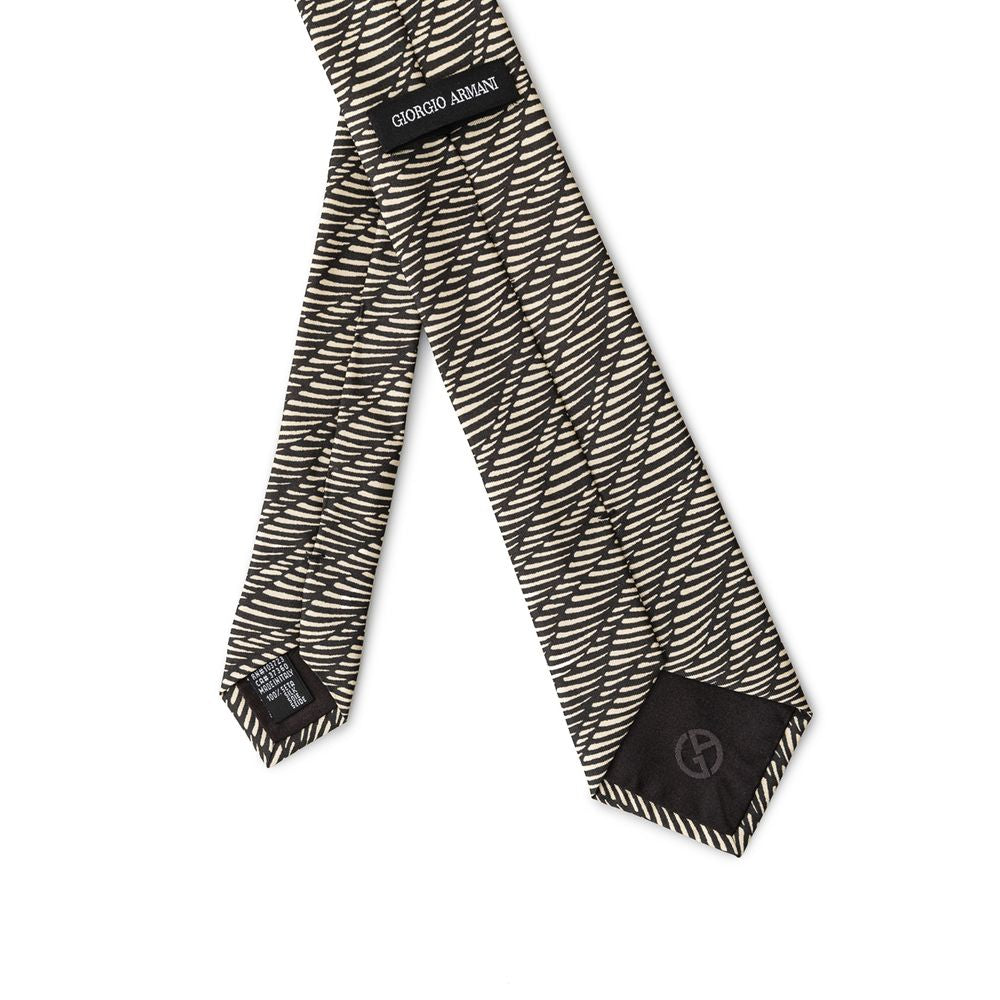Giorgio Armani Black And White Silk Ty Giorgio Armani