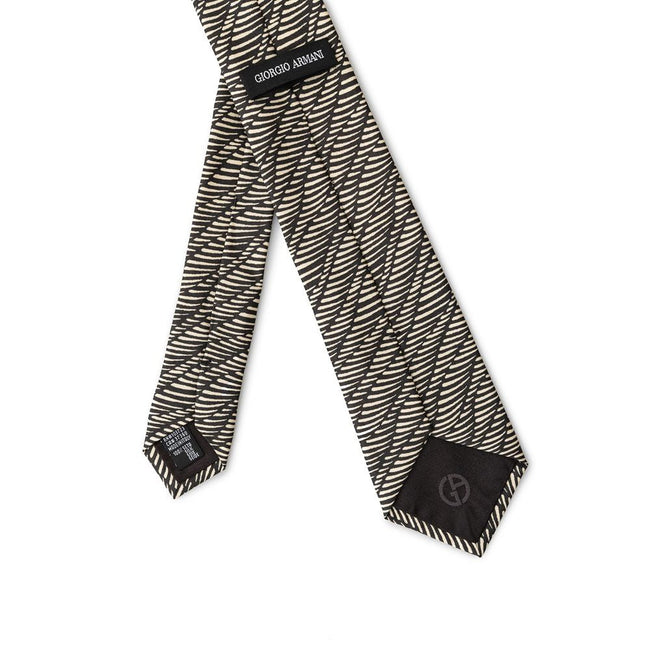 Giorgio Armani Black And White Silk Ty Giorgio Armani