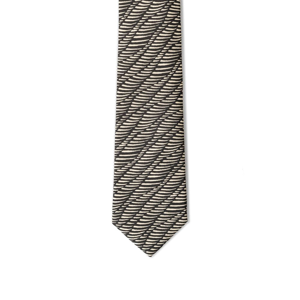 Giorgio Armani Black And White Silk Ty Giorgio Armani