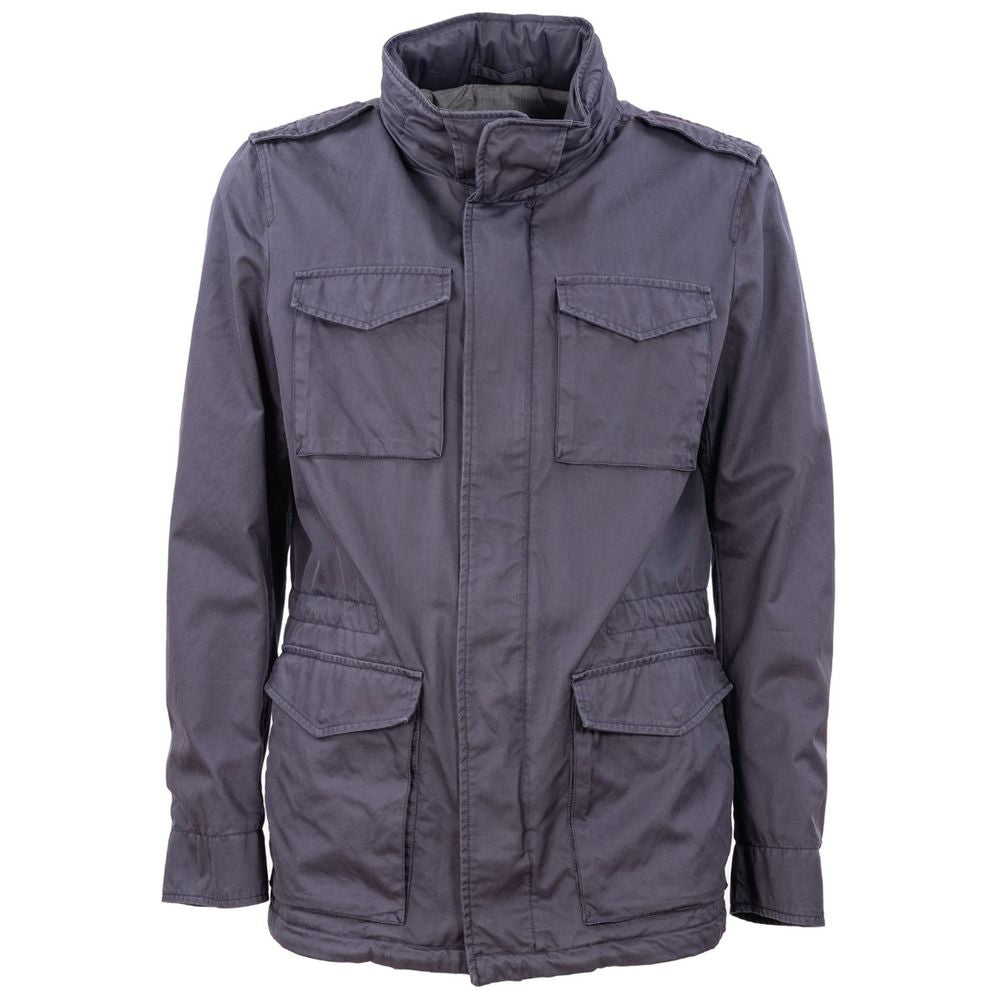 Herno Blue Cotton Men Jacket Herno