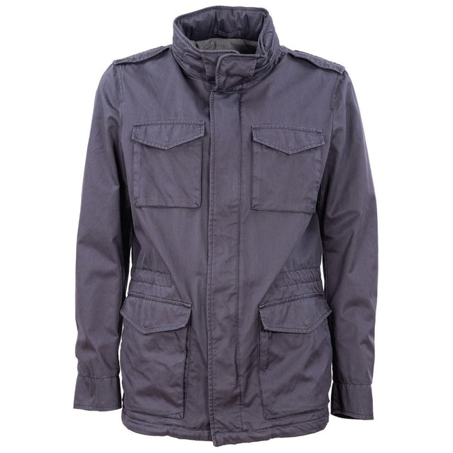 Herno Blue Cotton Men Jacket Herno