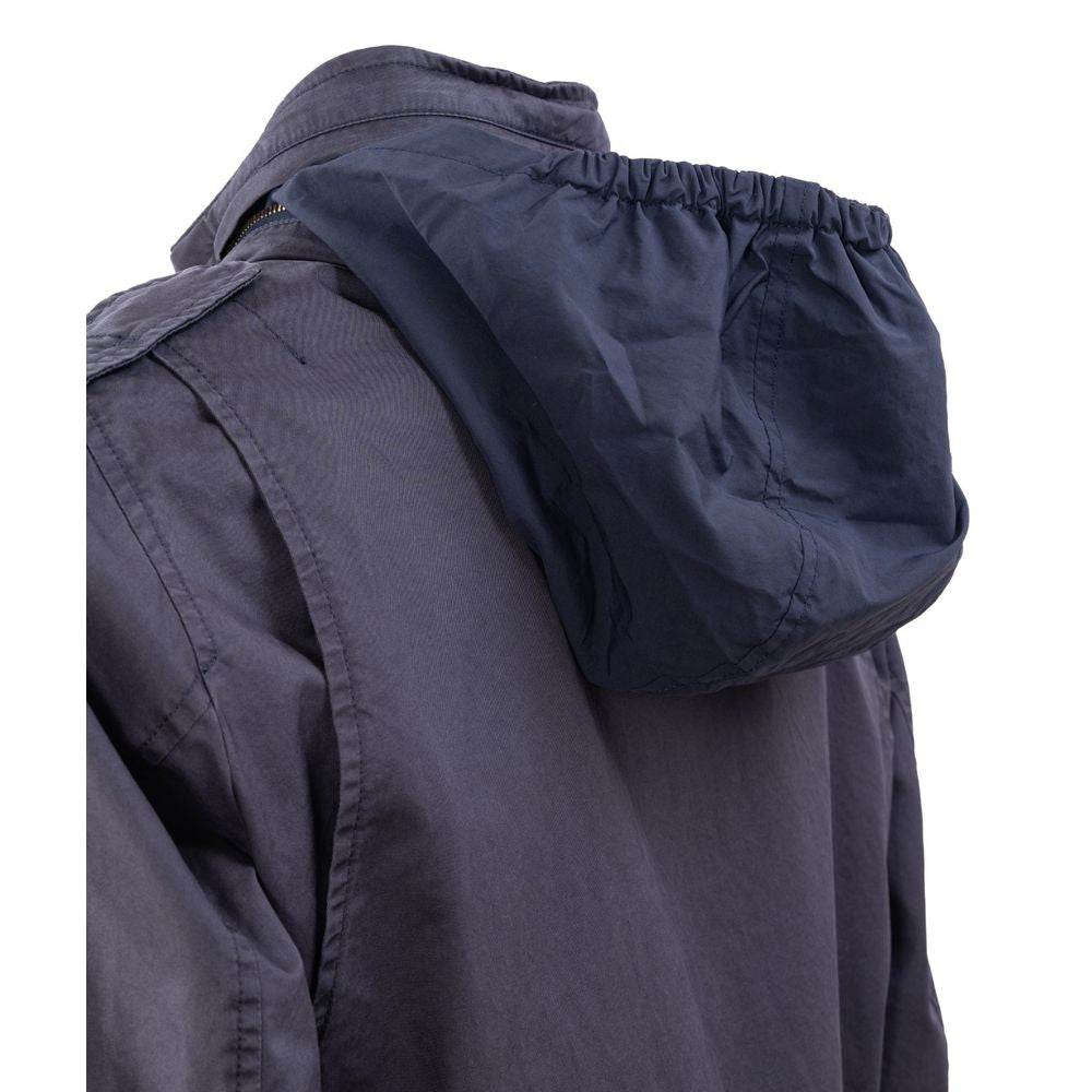 Herno Blue Cotton Men Jacket Herno