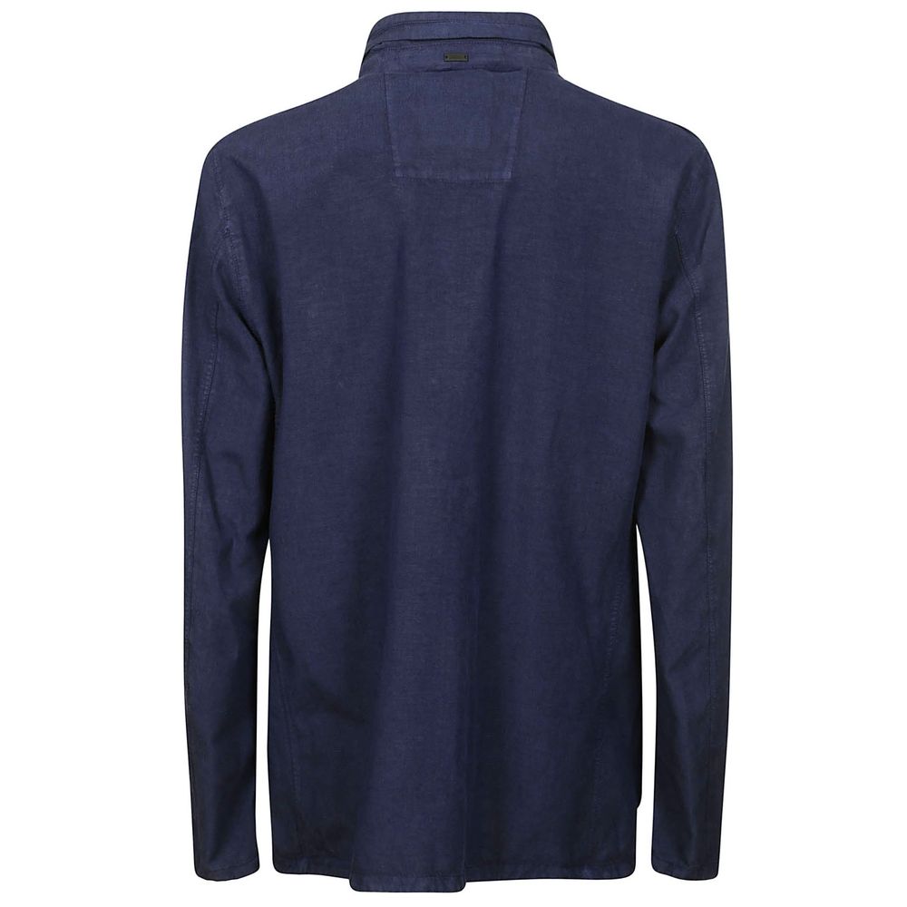 Herno Blue Linen Men Jacket Herno