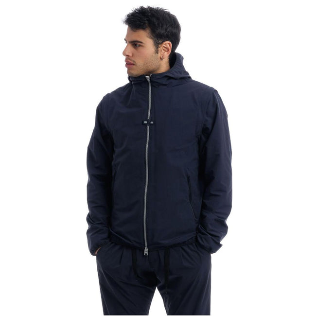 Herno Blue Nylon Men Jacket Herno