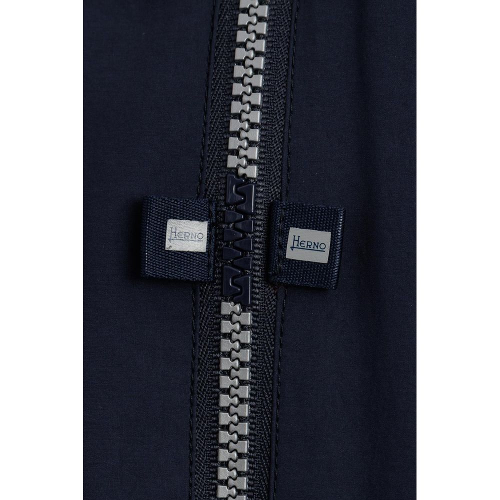 Herno Blue Nylon Men Jacket Herno