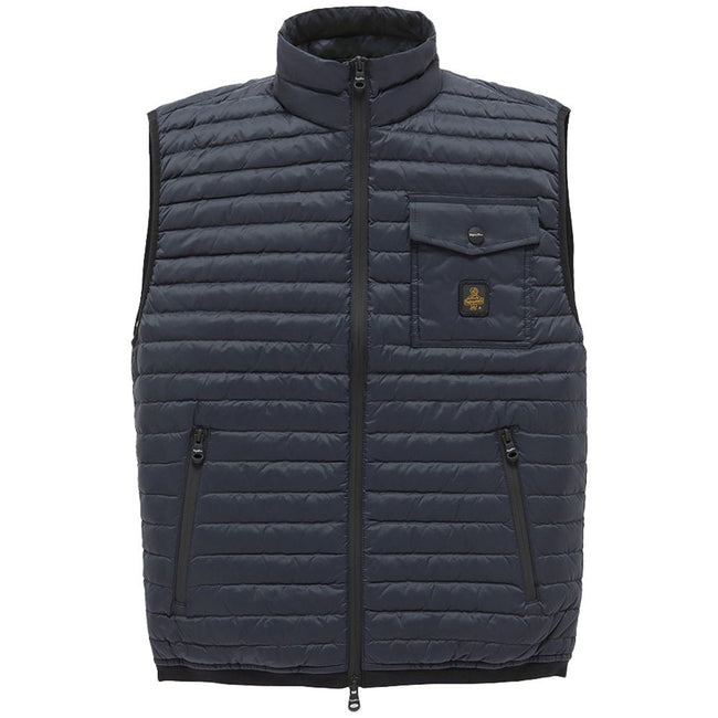 Refrigiwear Blue Nylon Men Vest with Down Padding Refrigiwear