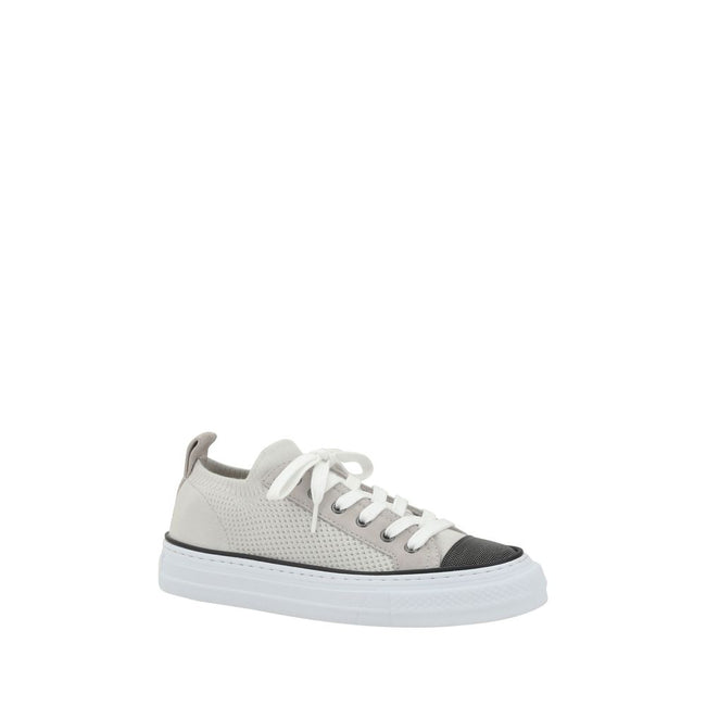 Brunello Cucinelli Mesh cotton and suede Sneakers Brunello Cucinelli