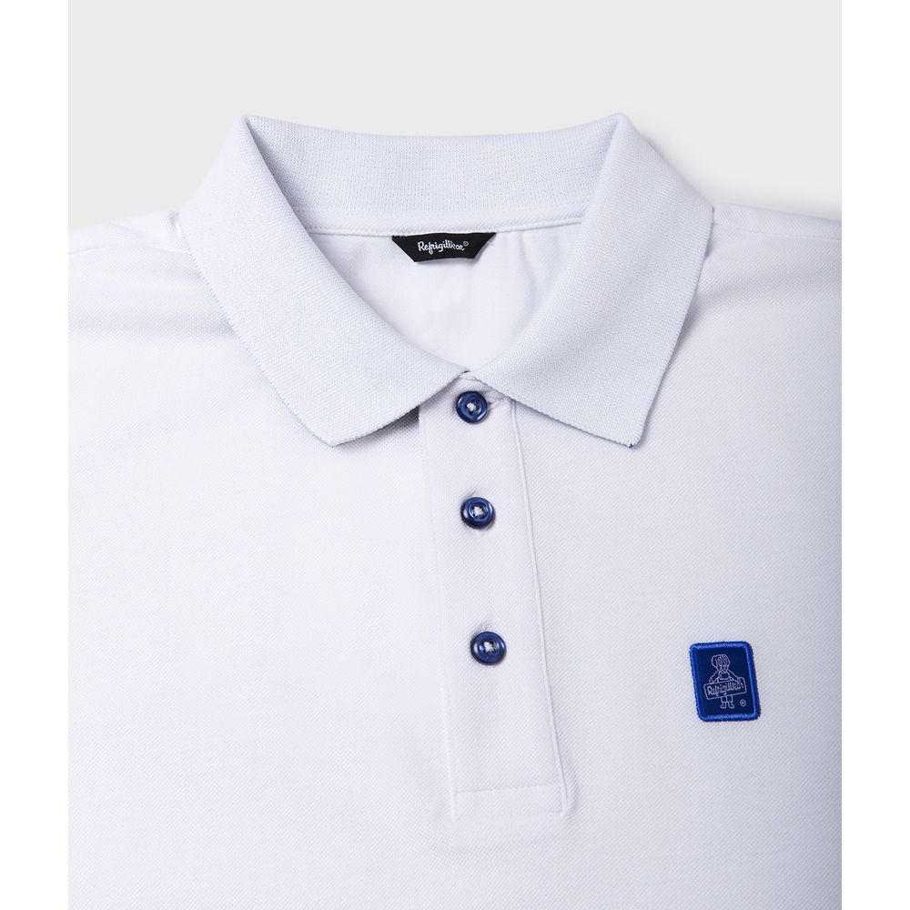 Refrigiwear White Cotton Polo Shirt Refrigiwear