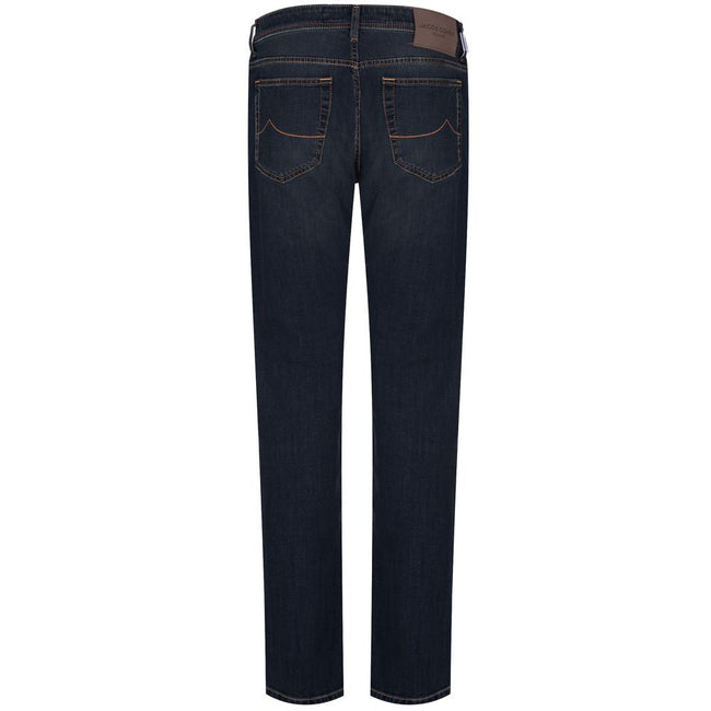 Jacob Cohen Blue Cotton Men Jeans with Orange Stitch Detail Jacob Cohen